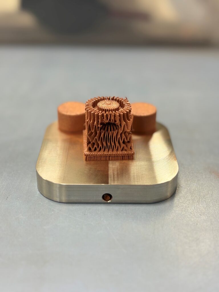 build plate of 3D printed copper